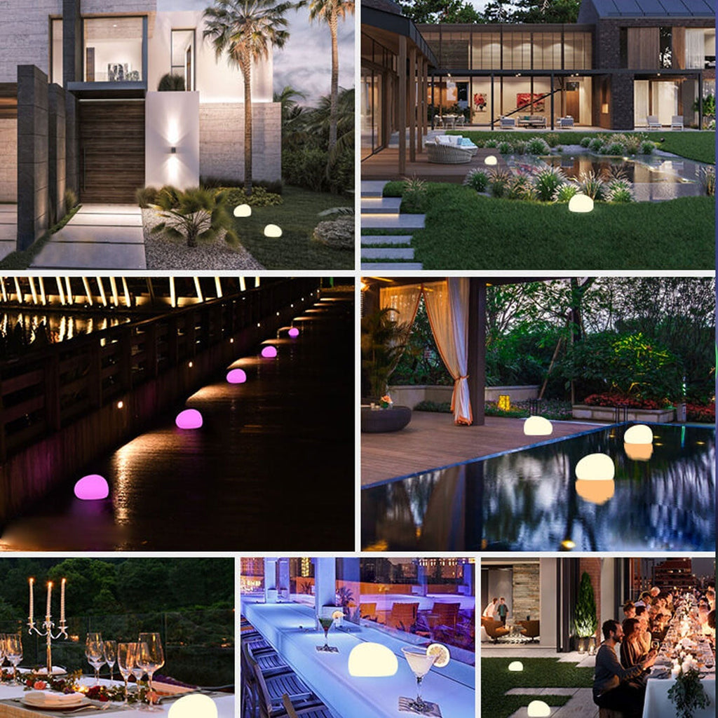 Bright White Solar-Powered Waterproof PE Spherical LED Lawn Lights