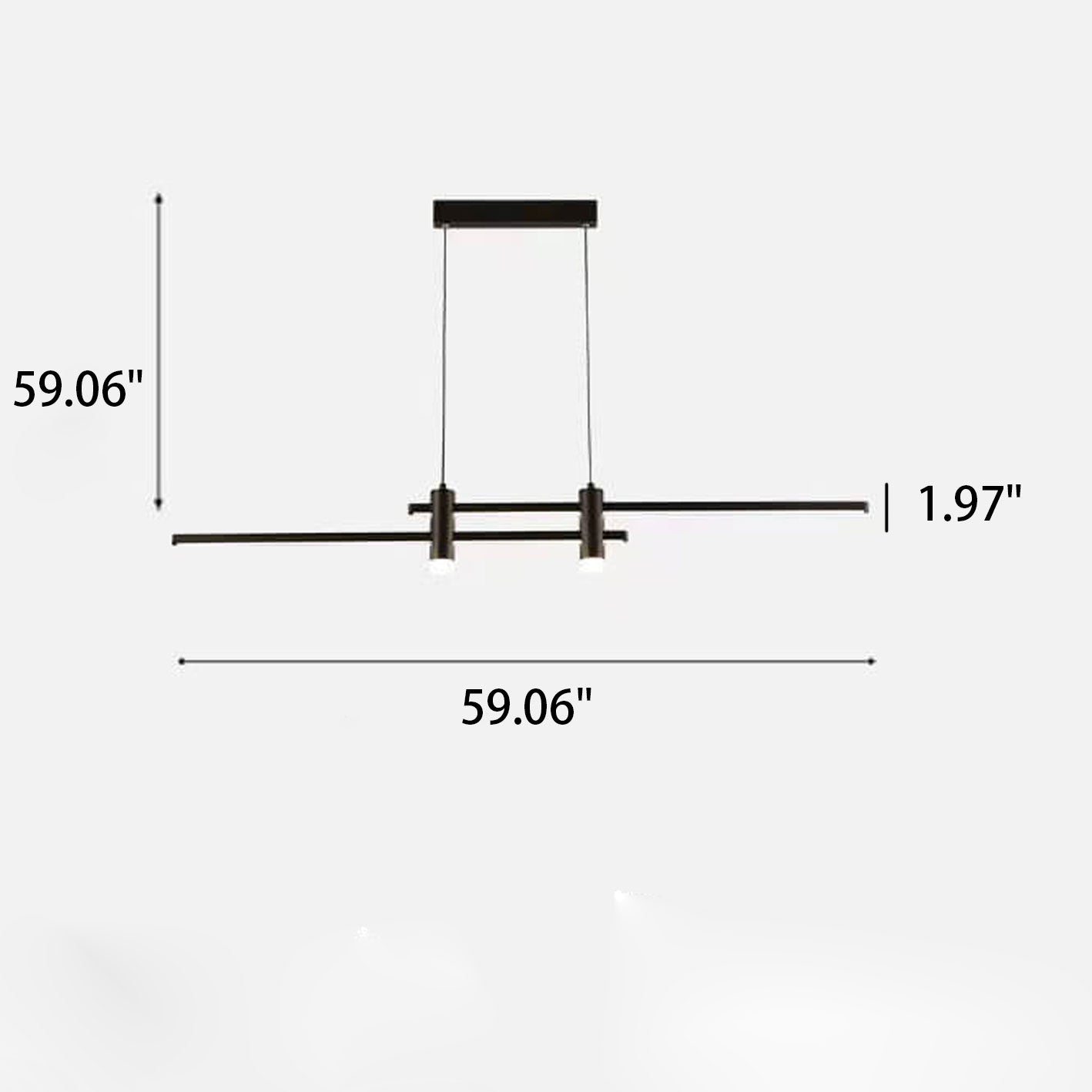 Sleek Black Long Line LED Chandelier for Contemporary Dining Rooms