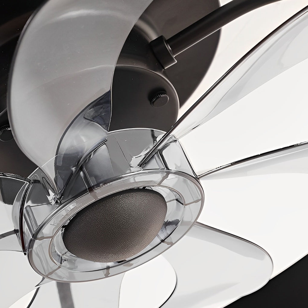 Contemporary White Bladeless LED Ceiling Fan with Remote for Living Room