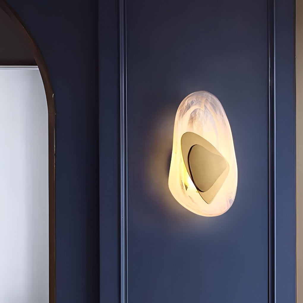 Contemporary Glass LED Wall Sconce with Three-Step Dimming for Living Room