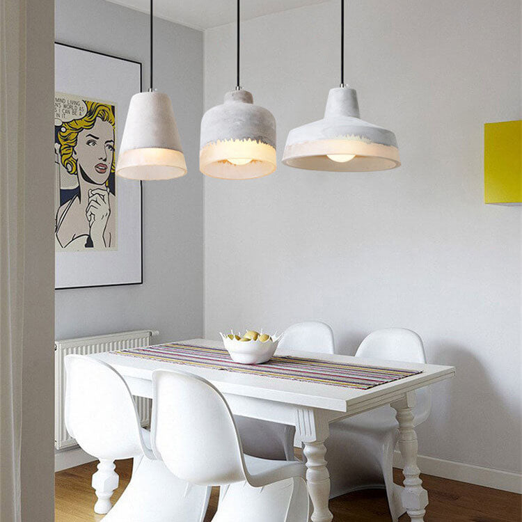 Industrial Minimalist Grey Cement Pendant Light for Modern Home Decor