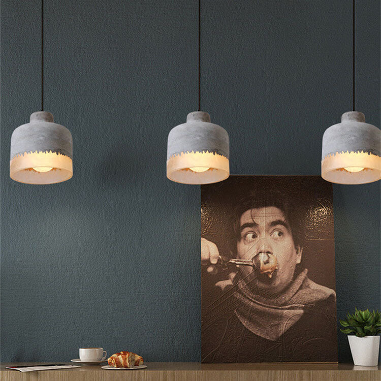 Industrial Minimalist Grey Cement Pendant Light for Modern Home Decor