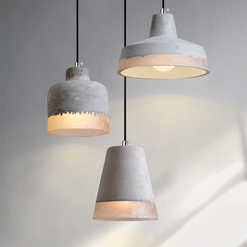 Industrial Minimalist Grey Cement Pendant Light for Modern Home Decor