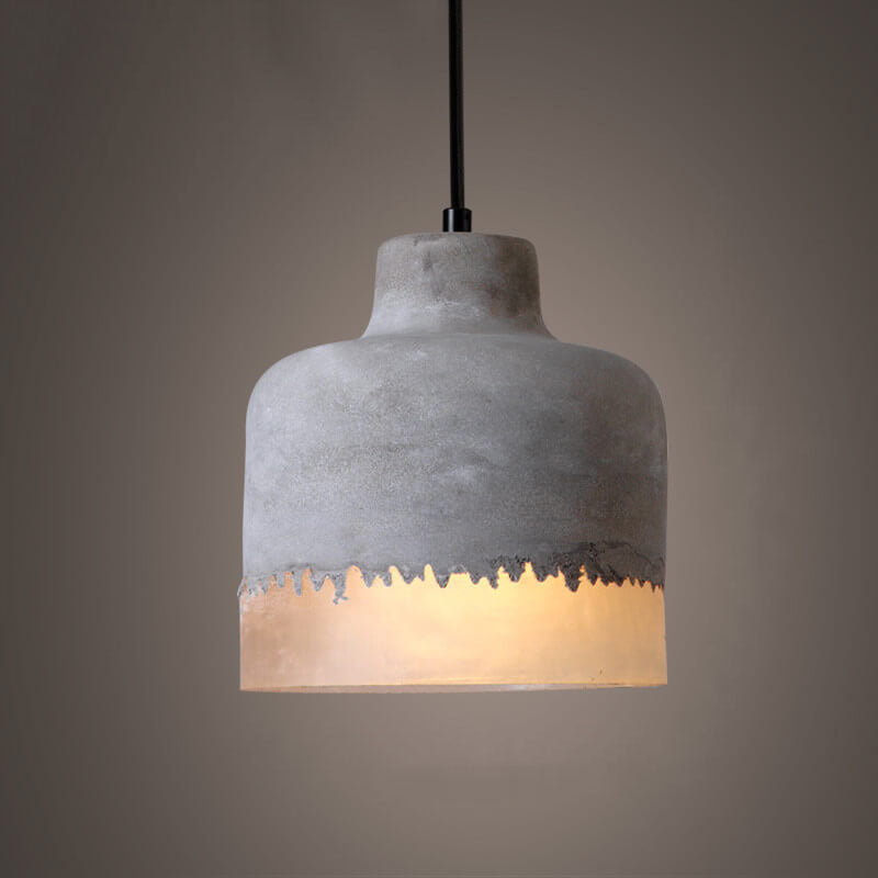 Industrial Minimalist Grey Cement Pendant Light for Modern Home Decor