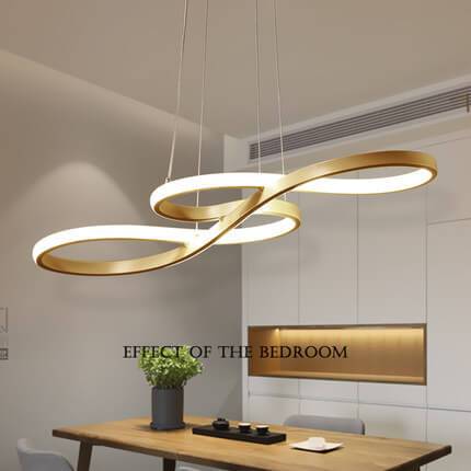 Contemporary Silver Double-Sided Twist LED Chandelier for Living Room