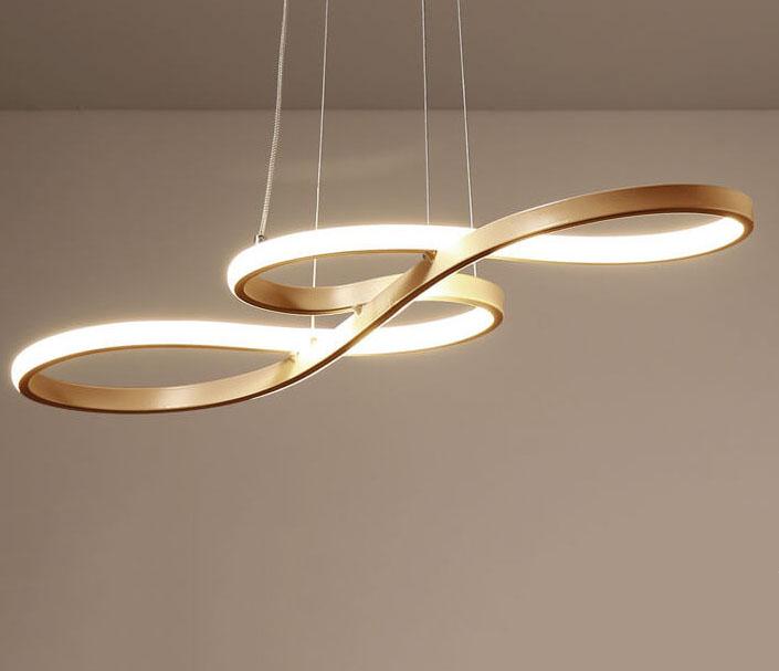 Contemporary Silver Double-Sided Twist LED Chandelier for Living Room