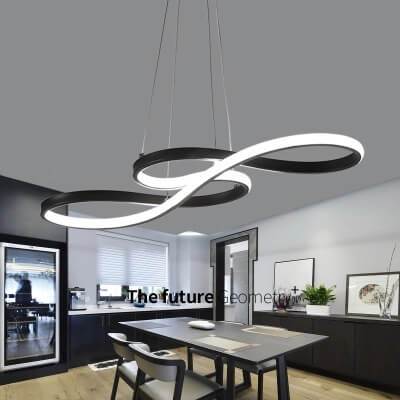 Contemporary Silver Double-Sided Twist LED Chandelier for Living Room