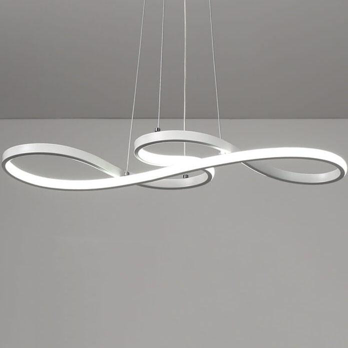 Contemporary Silver Double-Sided Twist LED Chandelier for Living Room