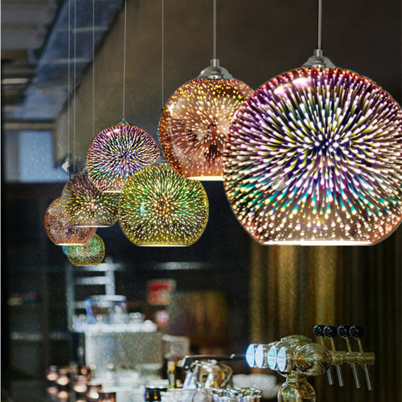 Vibrant 3D Glass Fireworks Pendant Light Fixture for Modern Interiors