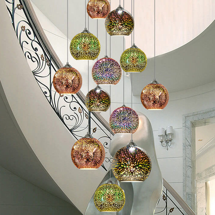 Vibrant 3D Glass Fireworks Pendant Light Fixture for Modern Interiors