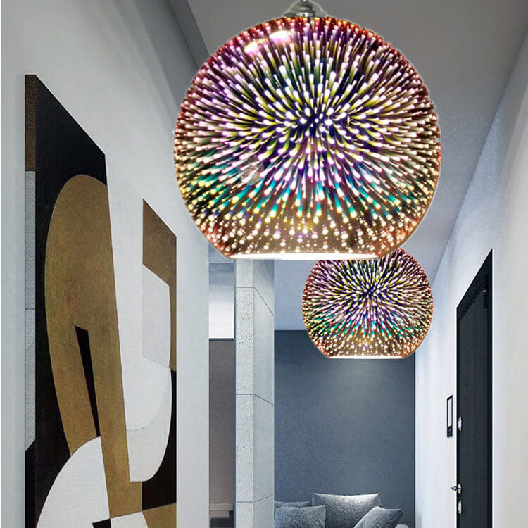 Vibrant 3D Glass Fireworks Pendant Light Fixture for Modern Interiors