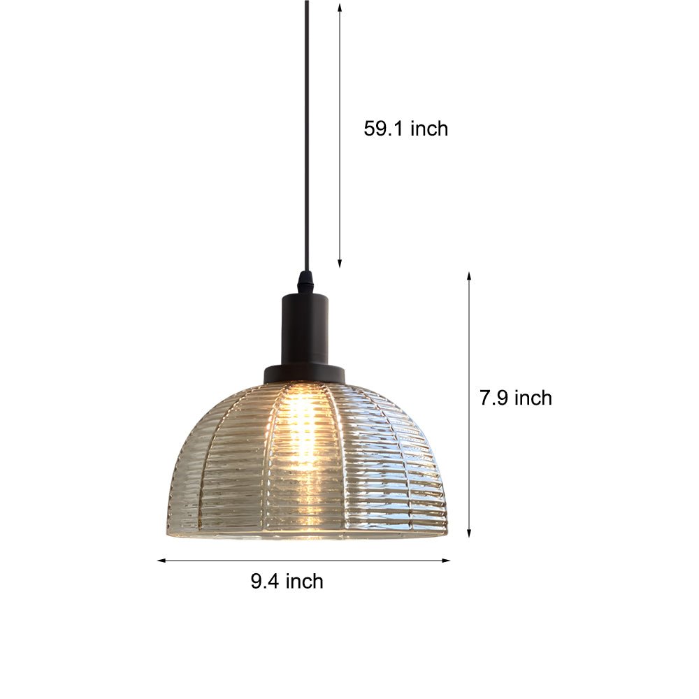 Antique-Style 1-Light Glass Dome Pendant Light for Entryway & Dining