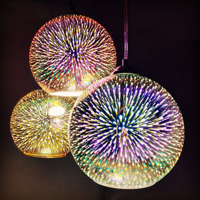 Vibrant 3D Glass Fireworks Pendant Light Fixture for Modern Interiors