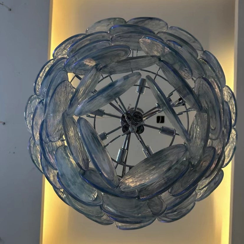Classic French Floral Iron and Glass Chandelier for Elegant Living Room