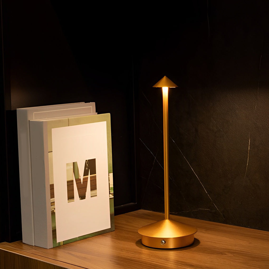 Dimmable Mini Triangle LED Table Lamp in Sleek White for Modern Décor