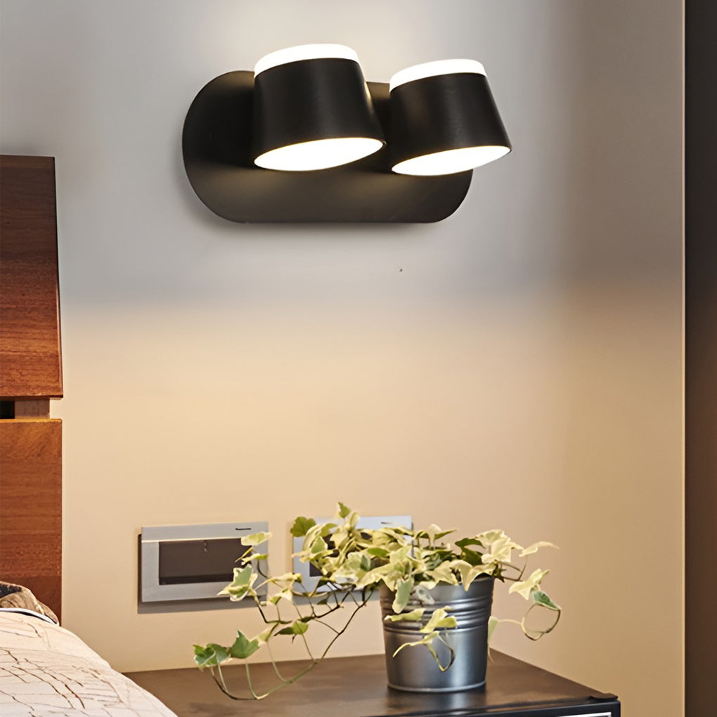 Modern White Adjustable LED Up-Down Wall Sconces for Living Room Decor