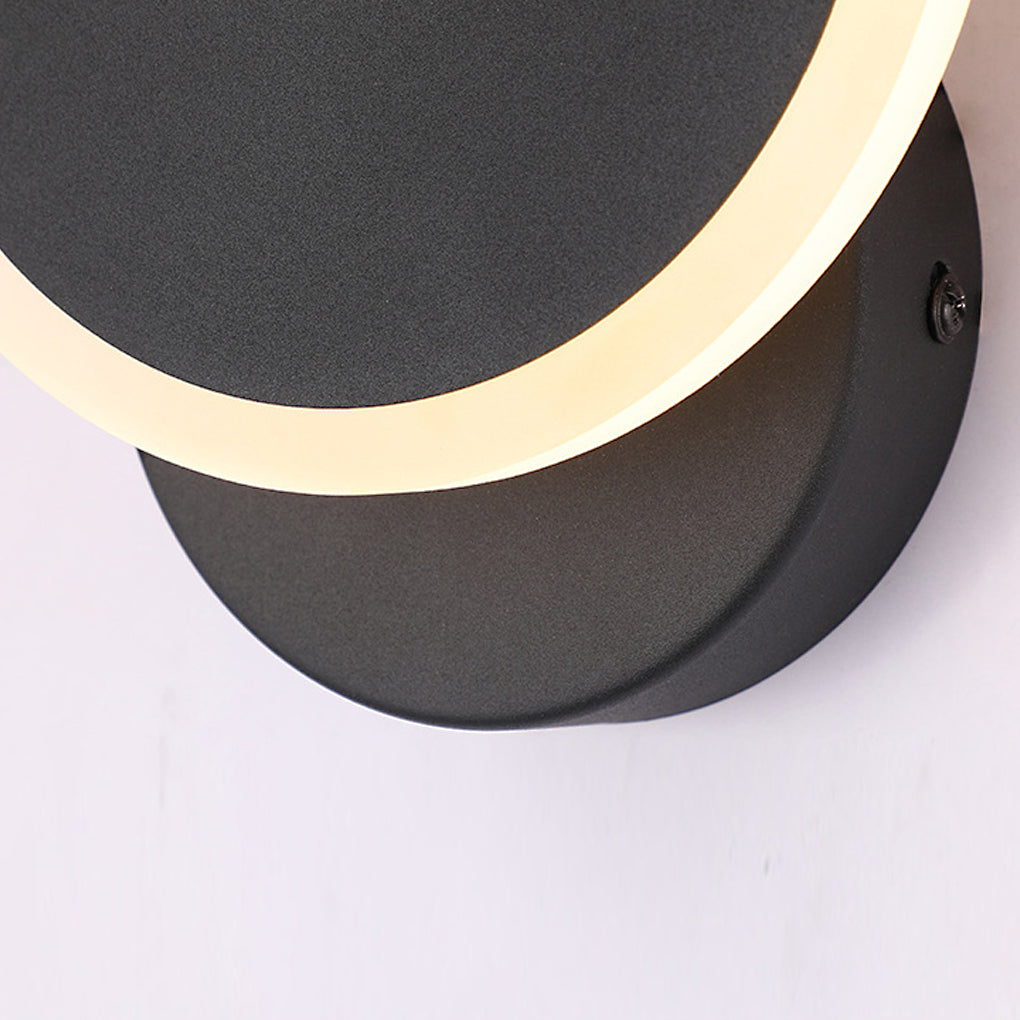 Modern White Acrylic Round Rotatable LED Wall Sconce for Living Room
