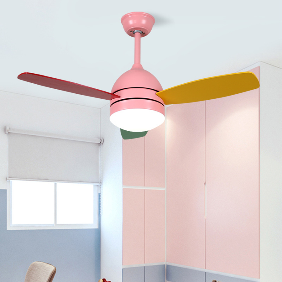 Ultra Silent 6-Gear Variable Frequency Kids Ceiling Fan in White Plastic