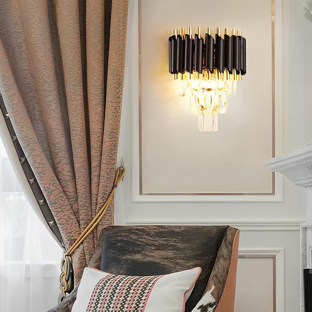 Elegant Postmodern Crystal Glass LED Wall Sconce for Stylish Interiors