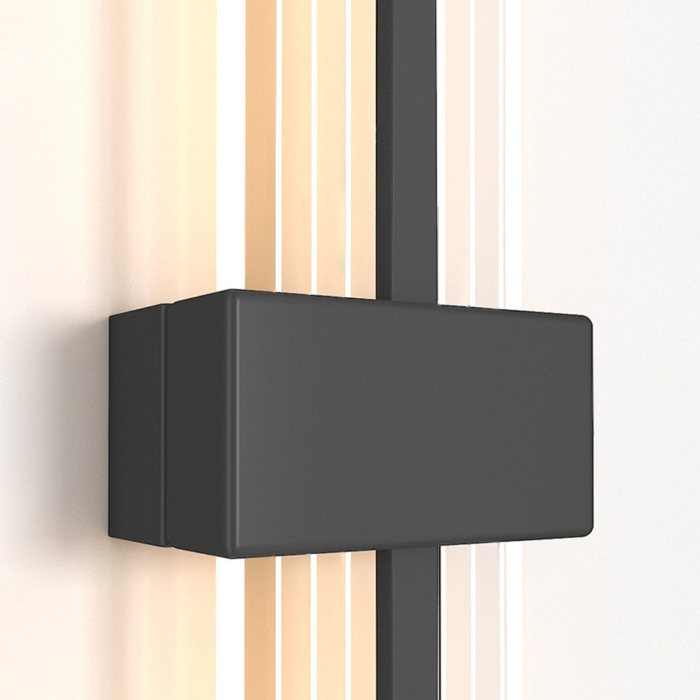 Postmodern Rectangle Warm LED Wall Sconce in Elegant Black for Living Room