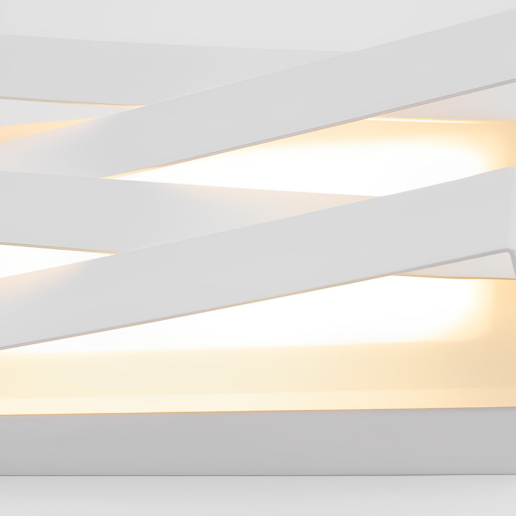 Modern White Geometric LED Wall Sconce Lamp for Living Room Decor