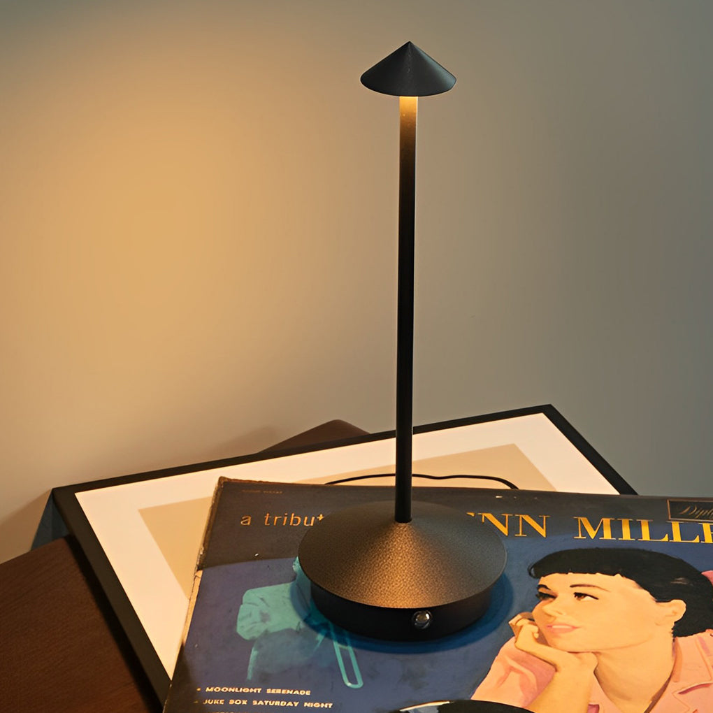 Charming 11.41" White Cordless Mushroom Table Lamp for Cozy Spaces
