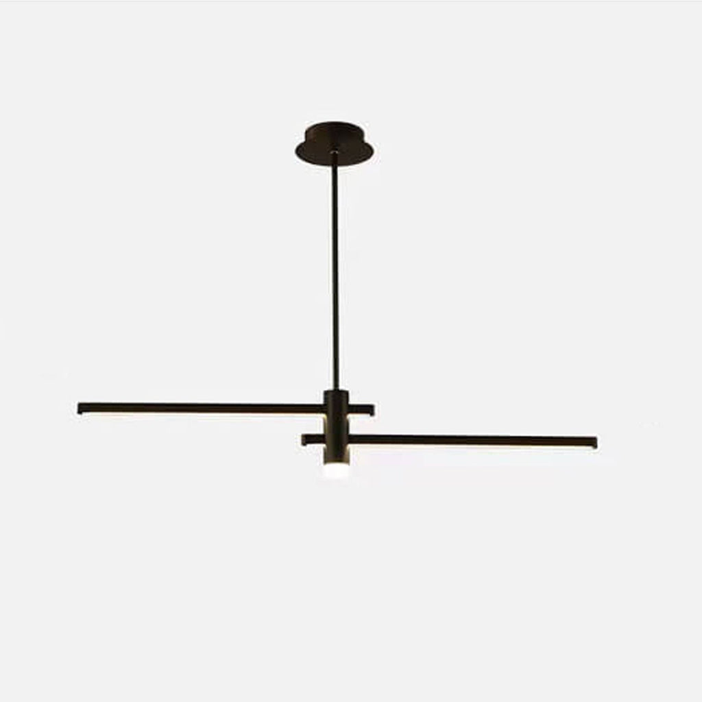 Sleek Black Long Line LED Chandelier for Contemporary Dining Rooms