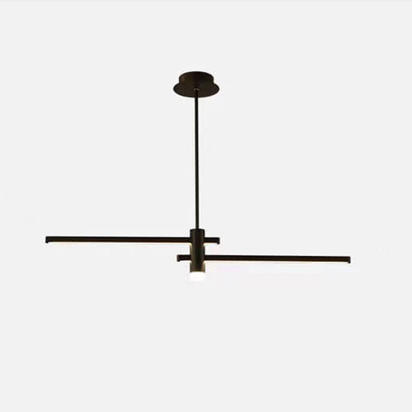 Sleek Black Long Line LED Chandelier for Contemporary Dining Rooms