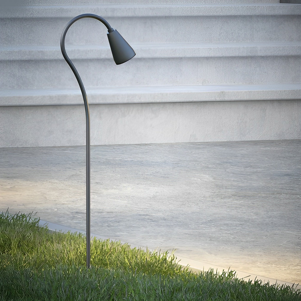 Modern Waterproof LED Arched Gooseneck Pathway Lights for Outdoor Use