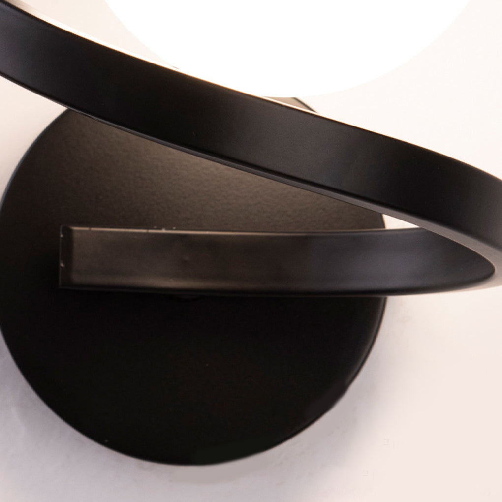 Curved Metal LED Wall Sconce in Stylish Black for Modern Bedrooms