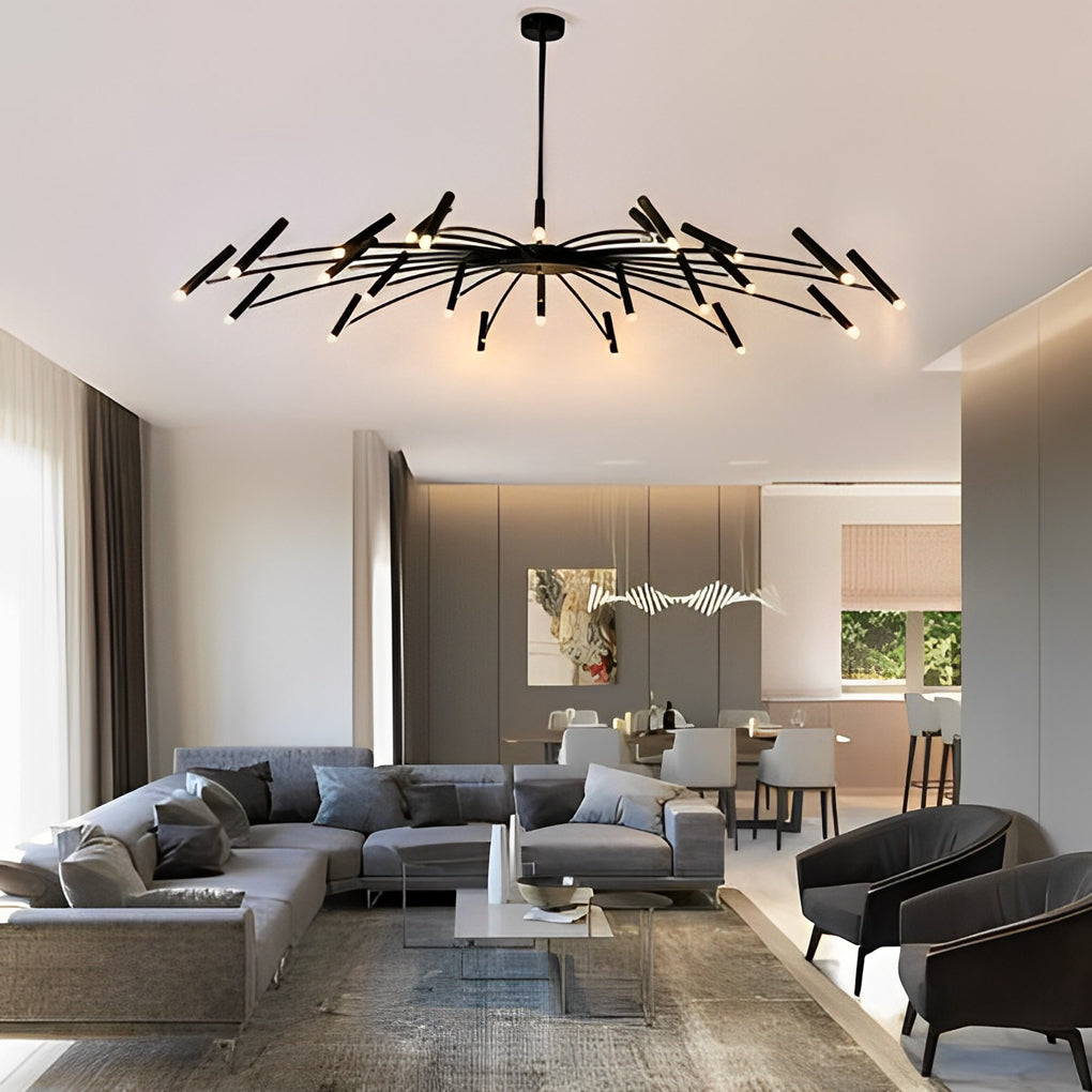 Stylish Adjustable Metal LED Chandelier for Dining Room - Three-Step Dimming