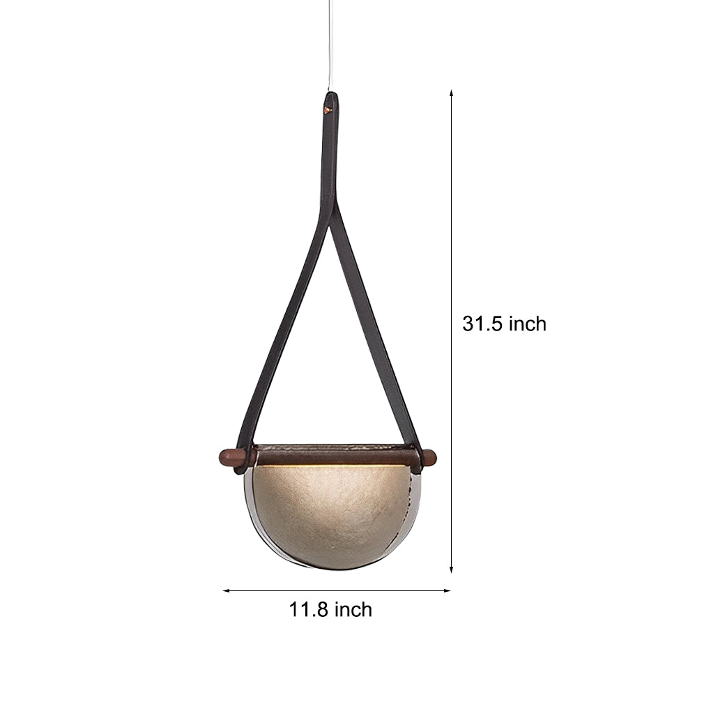 Post-Modern Semicircular Glass LED Chandelier for Living Room Decor