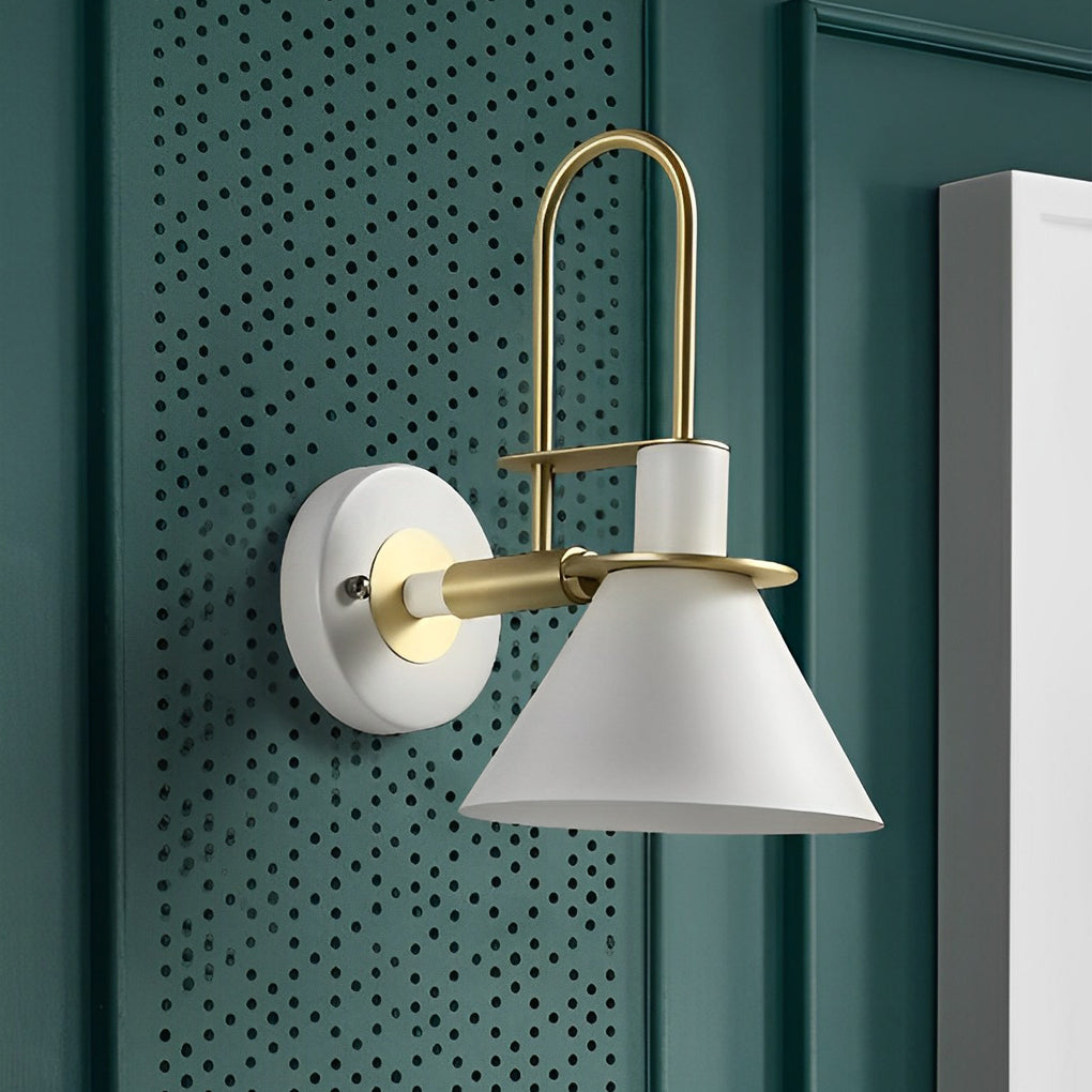 Modern Black Iron Horn-Shaped Wall Sconce for Living Room Decor