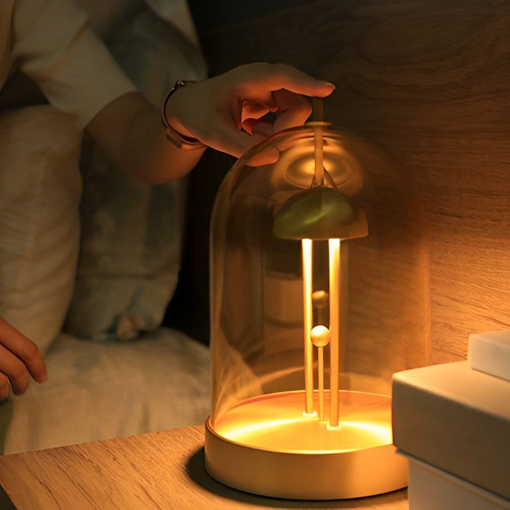 Modern Smoky Glass Dome Ambient Lamp for Living Room or Bedroom Decor
