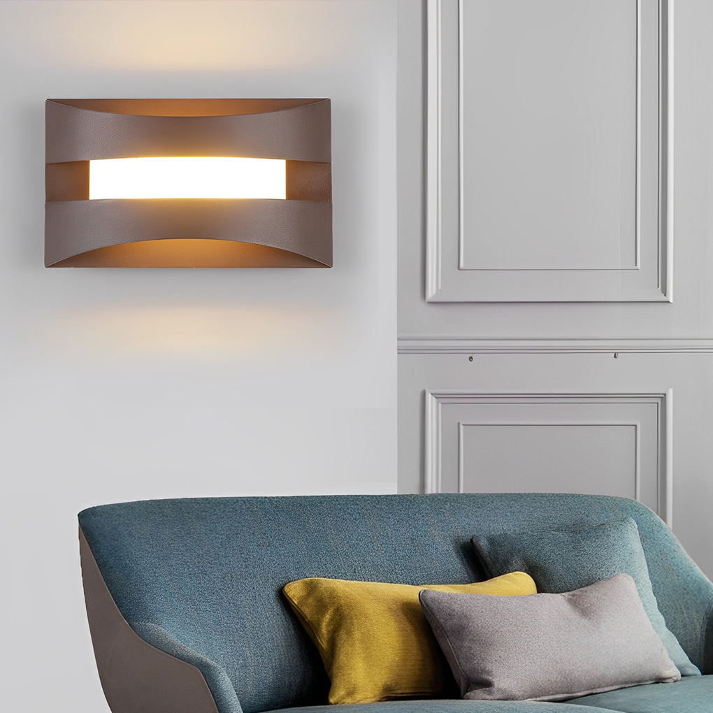 Minimalist Nordic Rectangular LED Wall Sconce in Sleek White for Bedroom