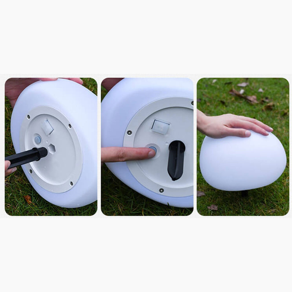 Bright White Solar-Powered Waterproof PE Spherical LED Lawn Lights