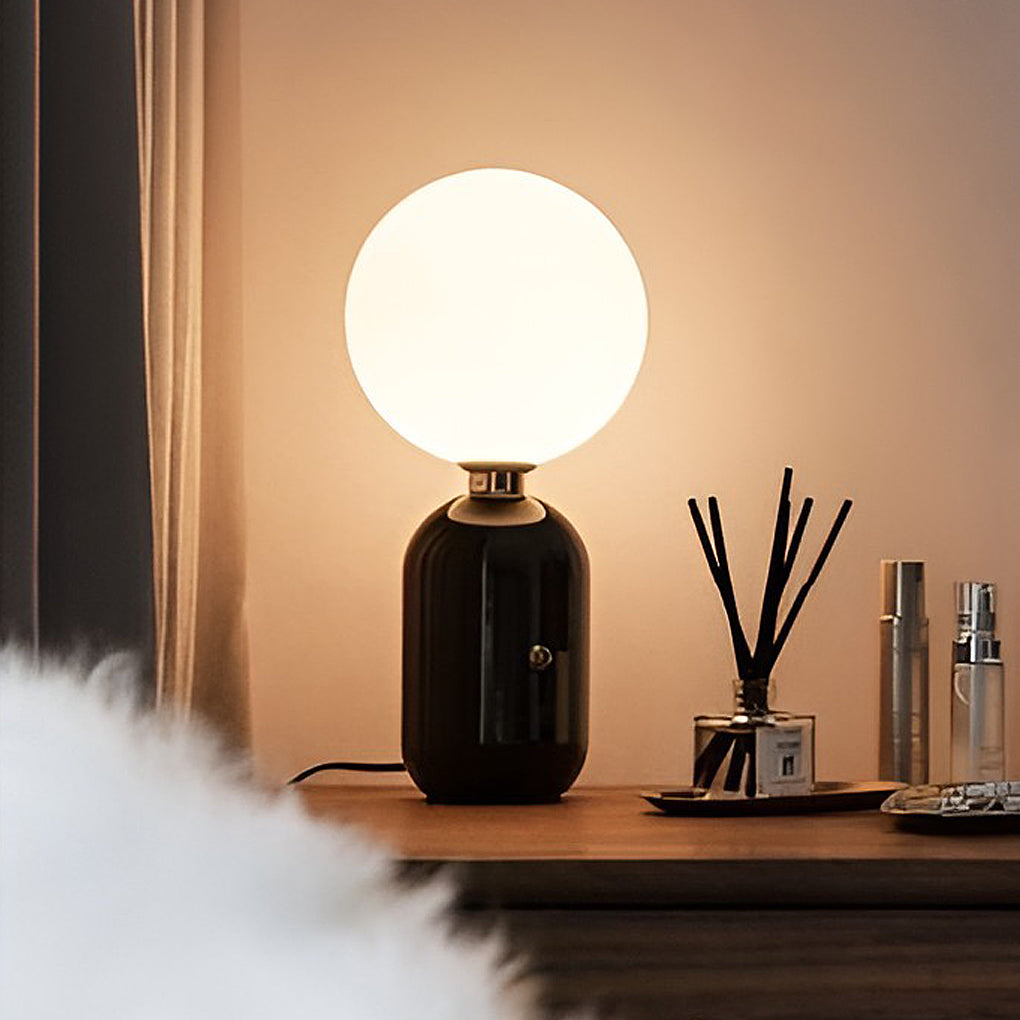 Contemporary Clear Glass LED Accent Ball Table Lamp for Living Room
