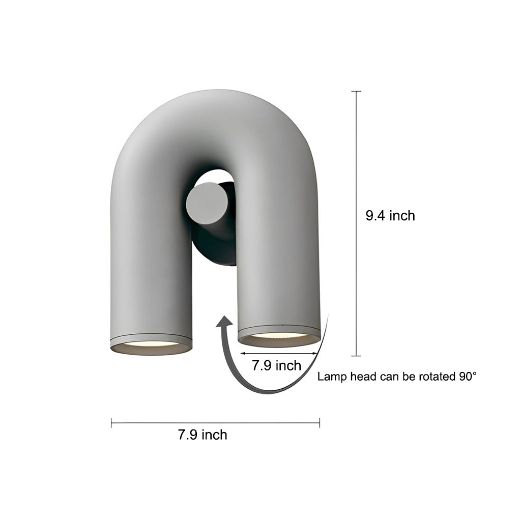 Modern Rotatable U-Shaped LED Wall Sconce Lamp for Nordic Living Room