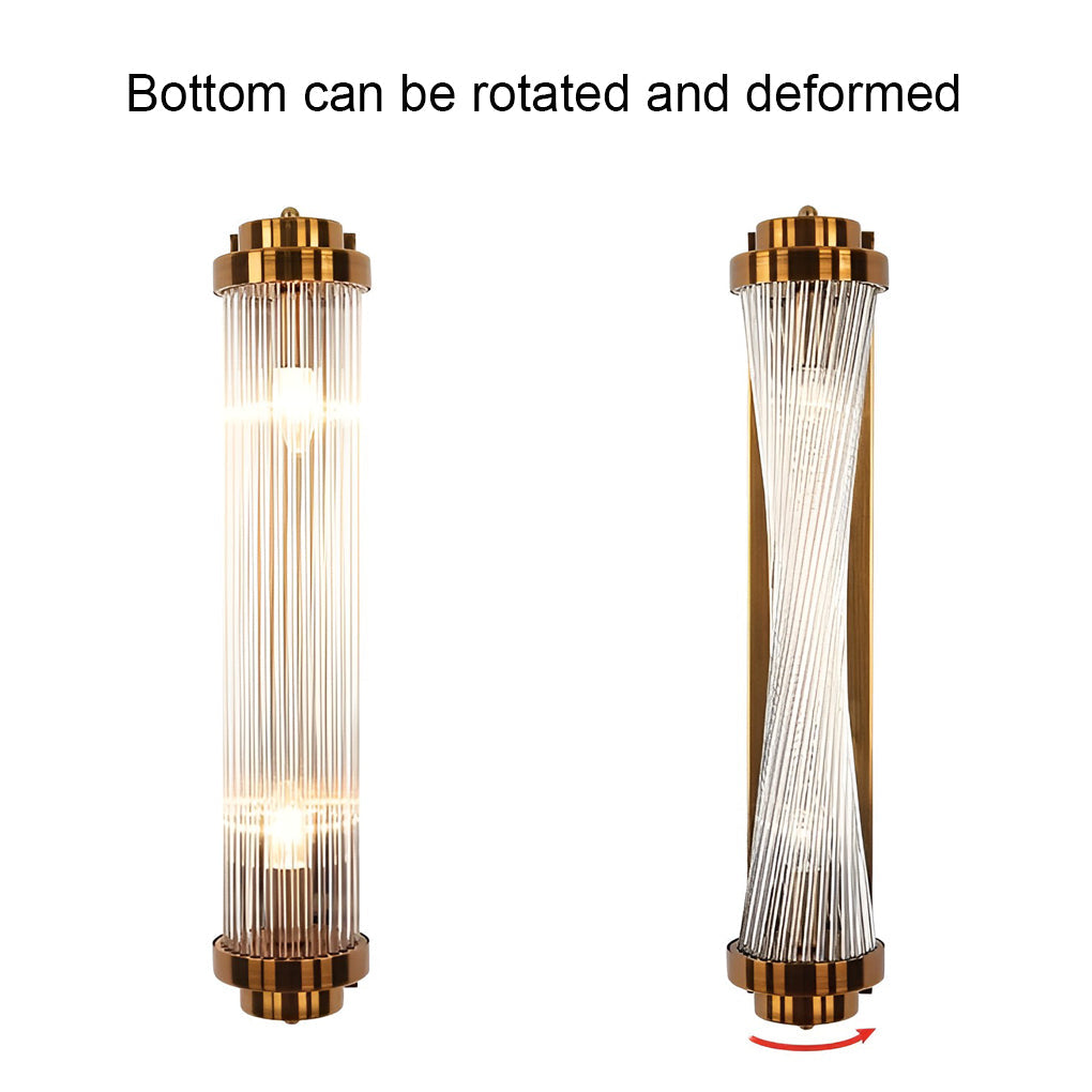 Nordic Style Adjustable Warm White LED Crystal Wall Sconce in Gold