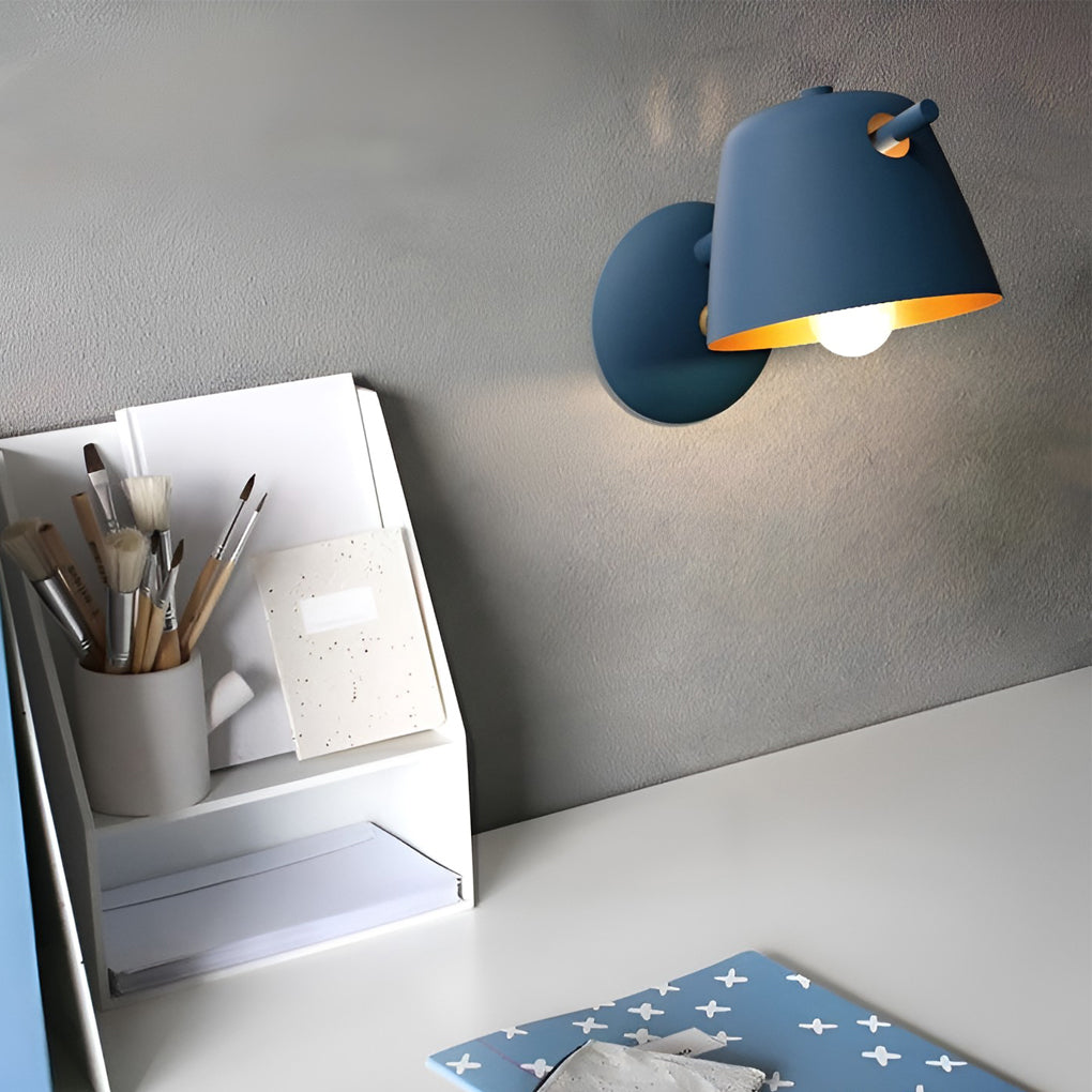 Matte Metal Nordic Hat-Style Wall Sconce Lighting for Modern Home Decor