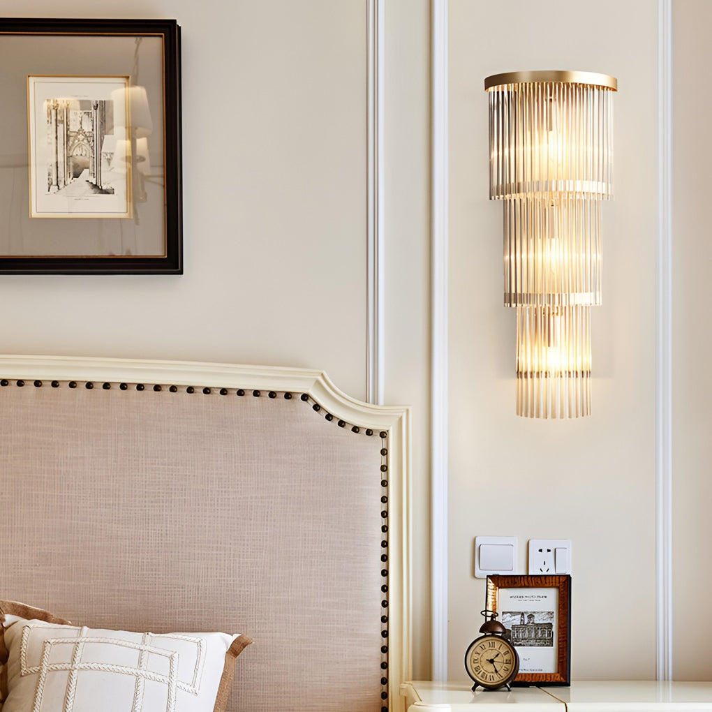 Nordic Style Warm Light Crystal Wall Sconce Lamp for Bedroom Decor