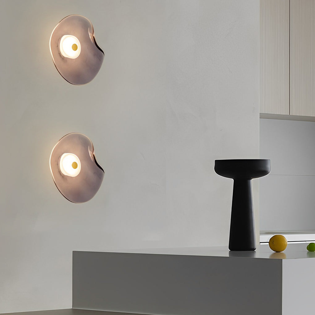Postmodern Irregular Round Glass Wall Sconce for Stylish Home Lighting