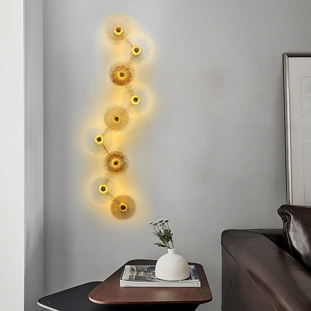 Luxury Round Glass LED Wall Light Fixture for Modern Living Spaces