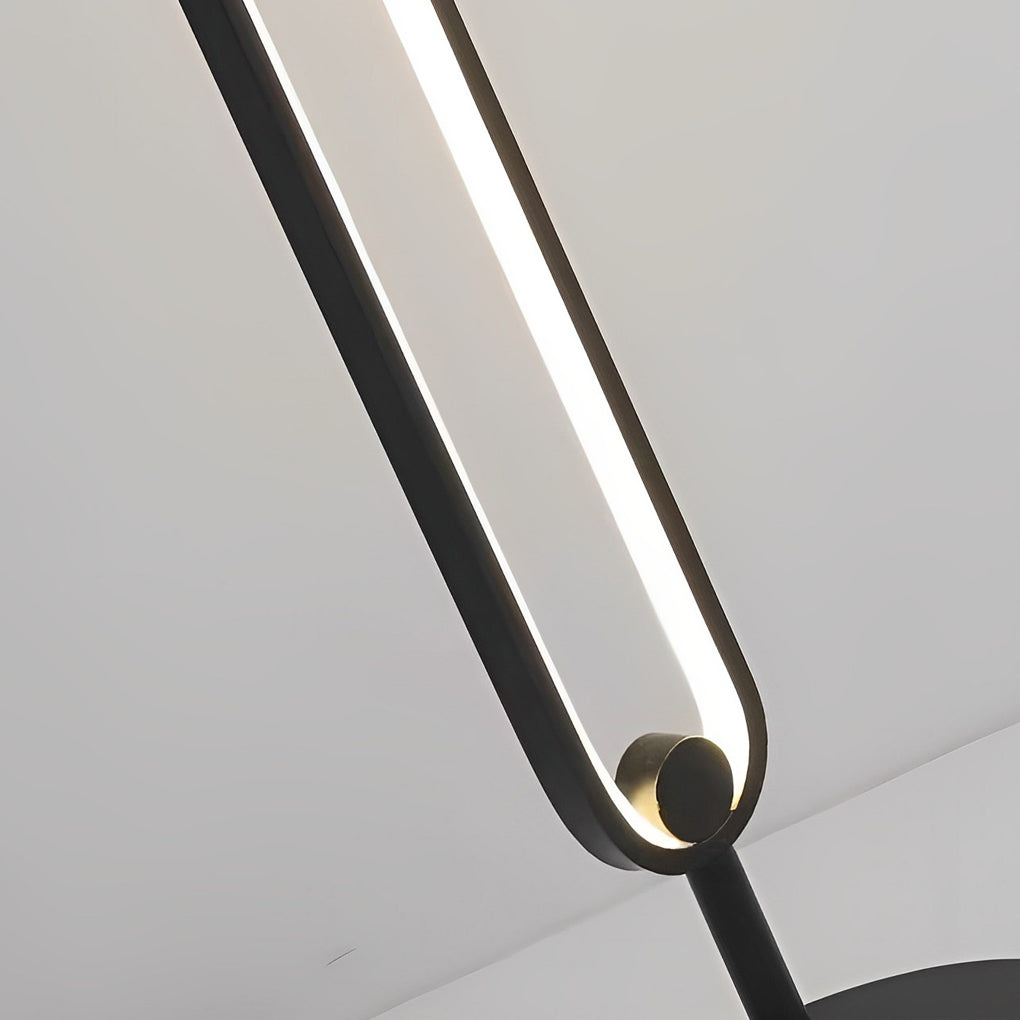 Sleek White Minimalist LED Oval Floor Lamp for Living Room and Bedroom