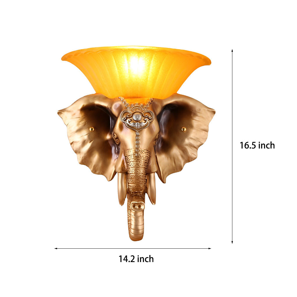 Luxury Cartoon Elephant Resin Wall Sconce Lighting for Kids' Rooms
