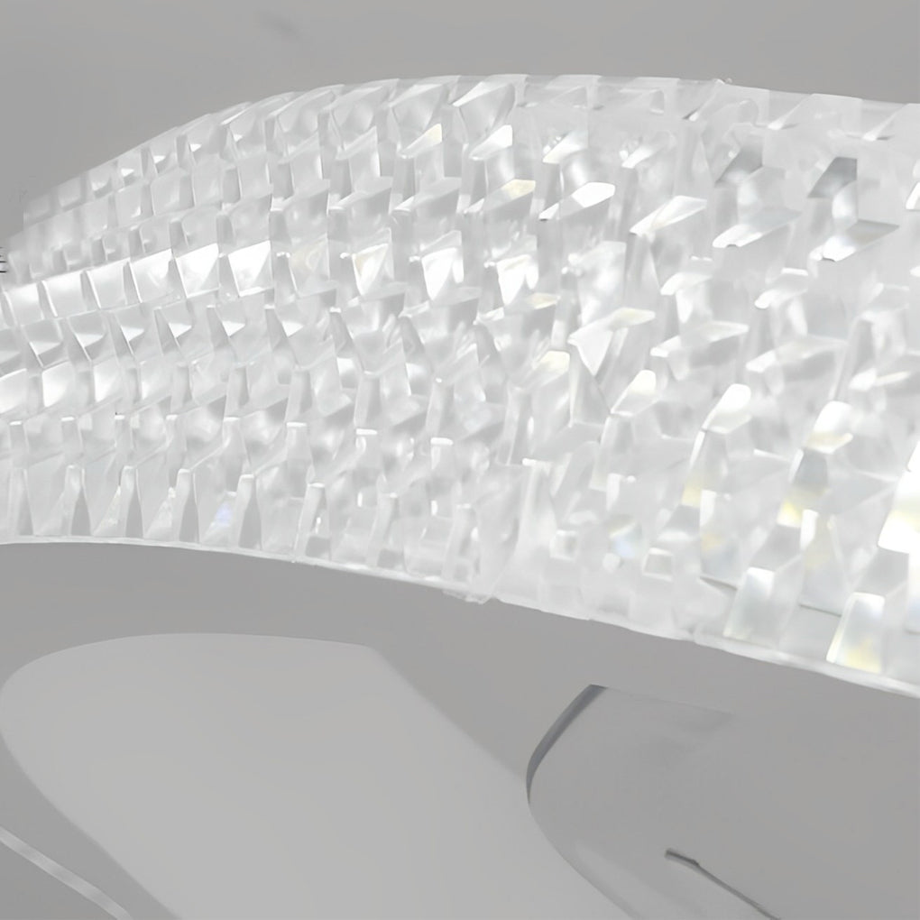 Contemporary White Bladeless LED Ceiling Fan with Remote for Living Room