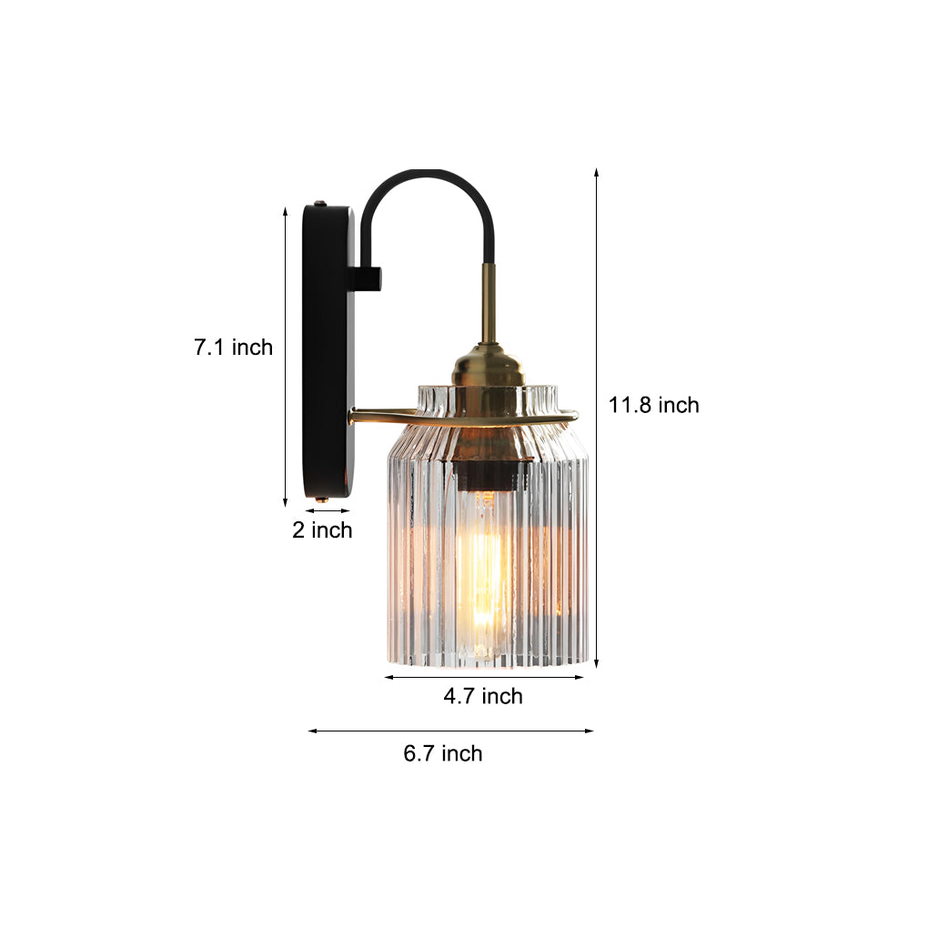 Modern Round Wavy Glass LED Wall Sconce for Living Room Decor