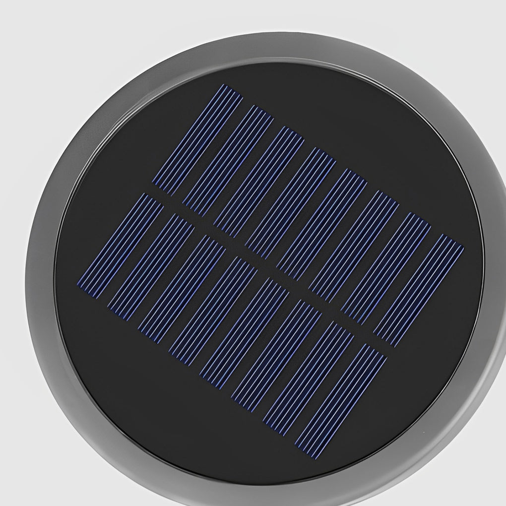 Contemporary Half-Sphere Solar LED Outdoor Lawn Light in Black Metal