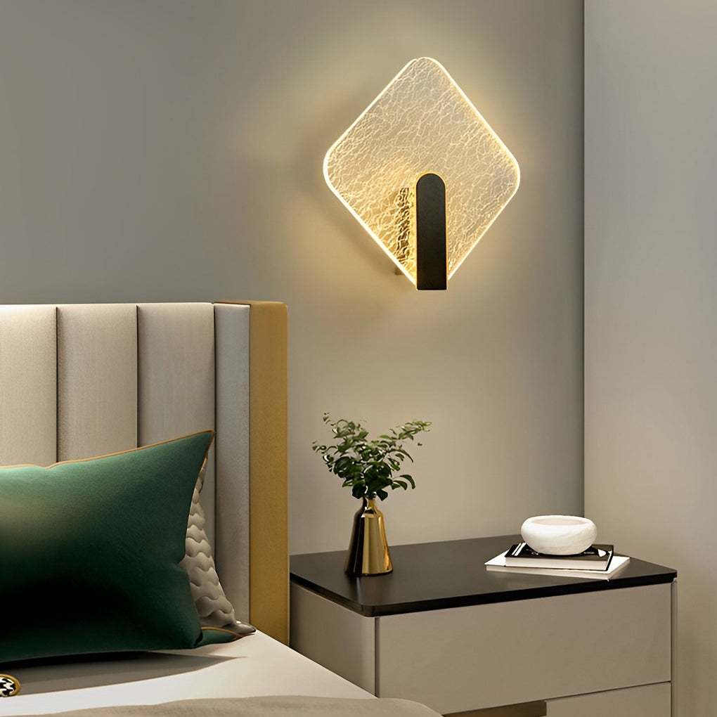 Sleek White Round Square LED Wall Lamp for Bedroom & Living Room Decor
