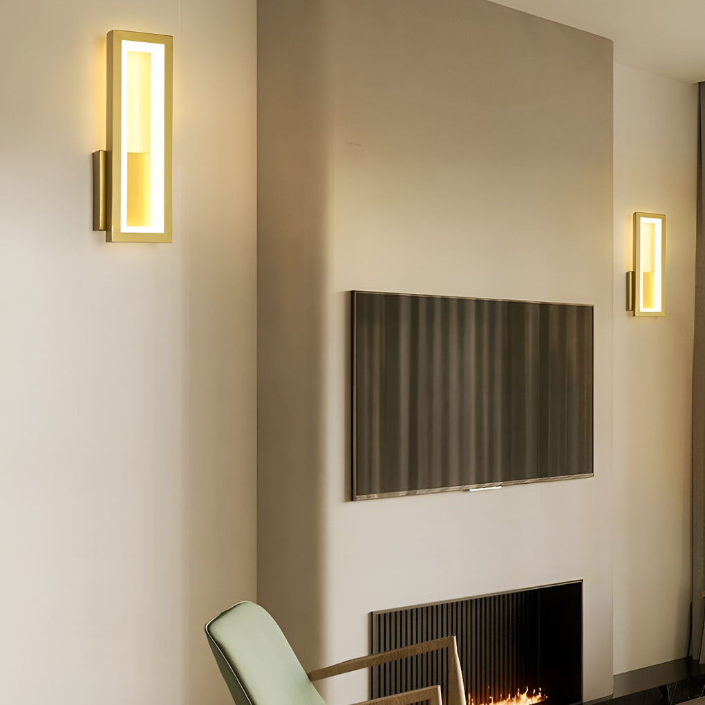 Sleek Rectangular White LED Wall Sconce Fixture for Modern Living Spaces